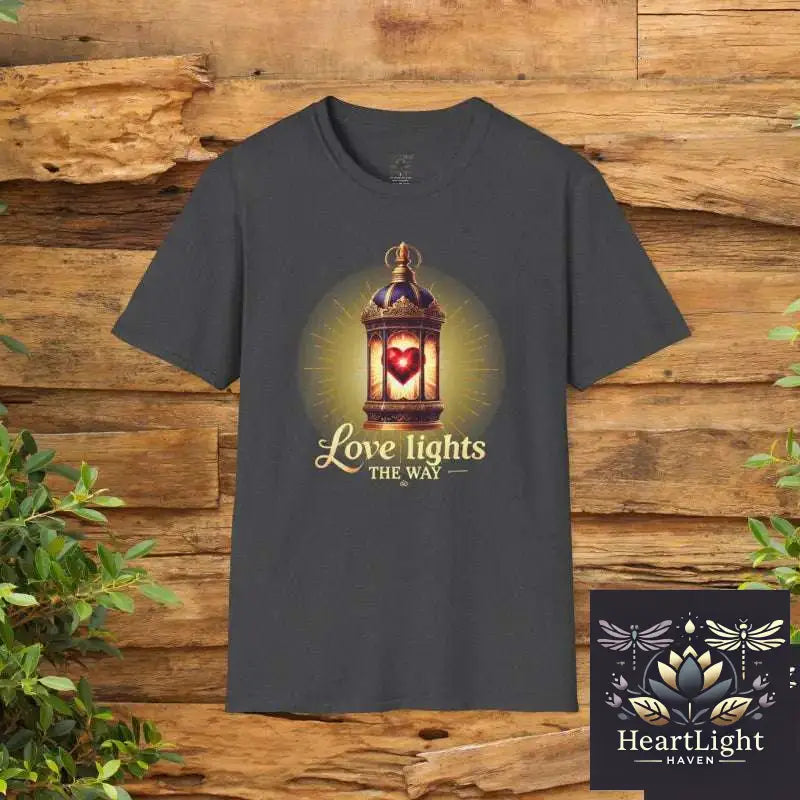 Illuminated Love Lantern T-Shirt Inspirational Gift Vintage Style Tee Perfect for Valentine’s Day Cozy Casual Wear - XS