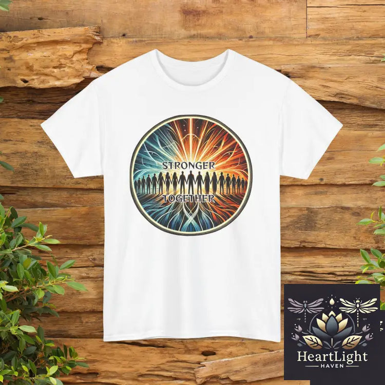 Inspirational Unisex Heavy Cotton Tee - Stronger Together Motivational Shirt Spiritual Gift Empowerment Apparel