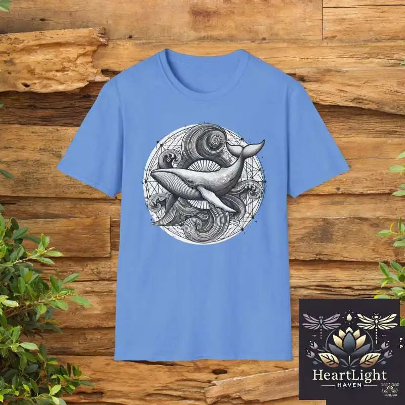 Spirit Animal Humpback Whale Mandala Tee -Ocean Life Graphic Shirt for Marine Enthusiasts & Nature Lovers - S