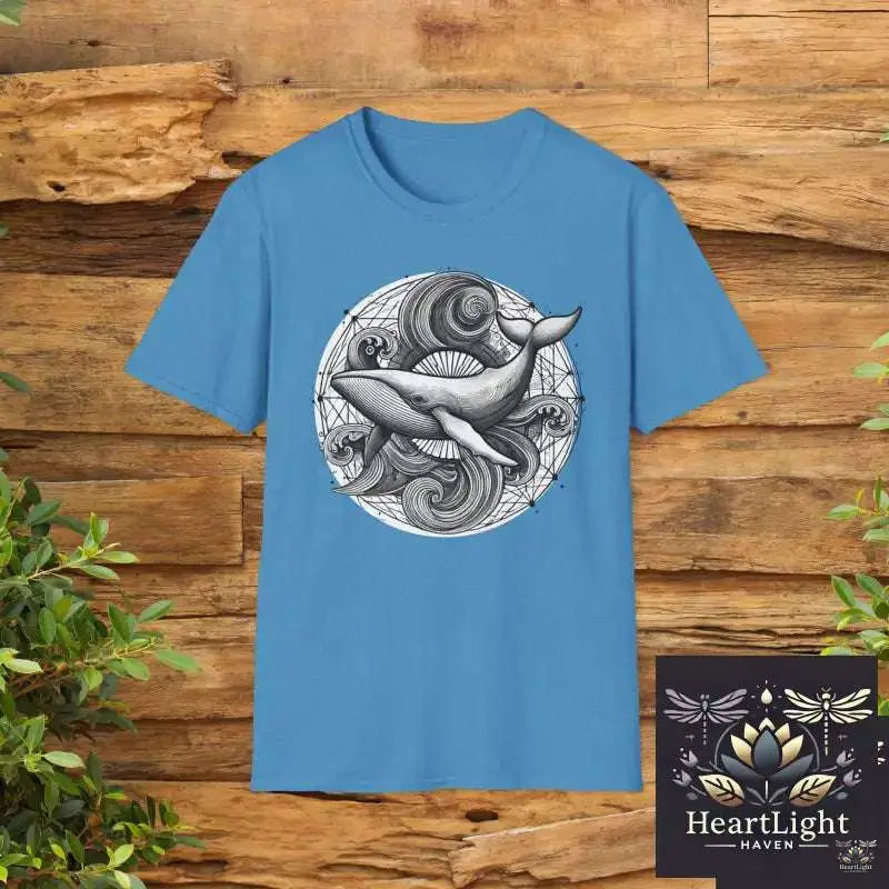 Spirit Animal Humpback Whale Mandala Tee -Ocean Life Graphic Shirt for Marine Enthusiasts & Nature Lovers - S / Heather