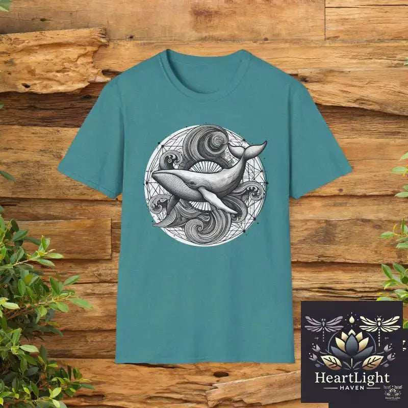 Spirit Animal Humpback Whale Mandala Tee -Ocean Life Graphic Shirt for Marine Enthusiasts & Nature Lovers - S / Heather