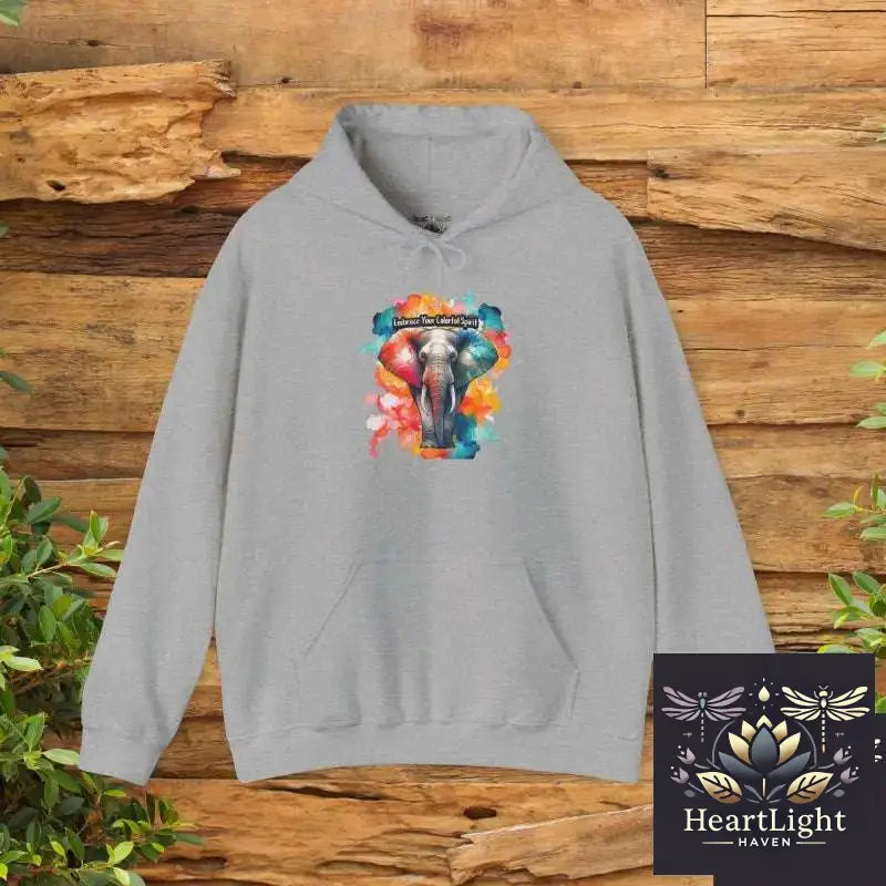 Colorful Elephant Hoodie Cozy Sweatshirt for Animal Lovers Unique Gift for Birthdays Stylish Casual Wear Perfect