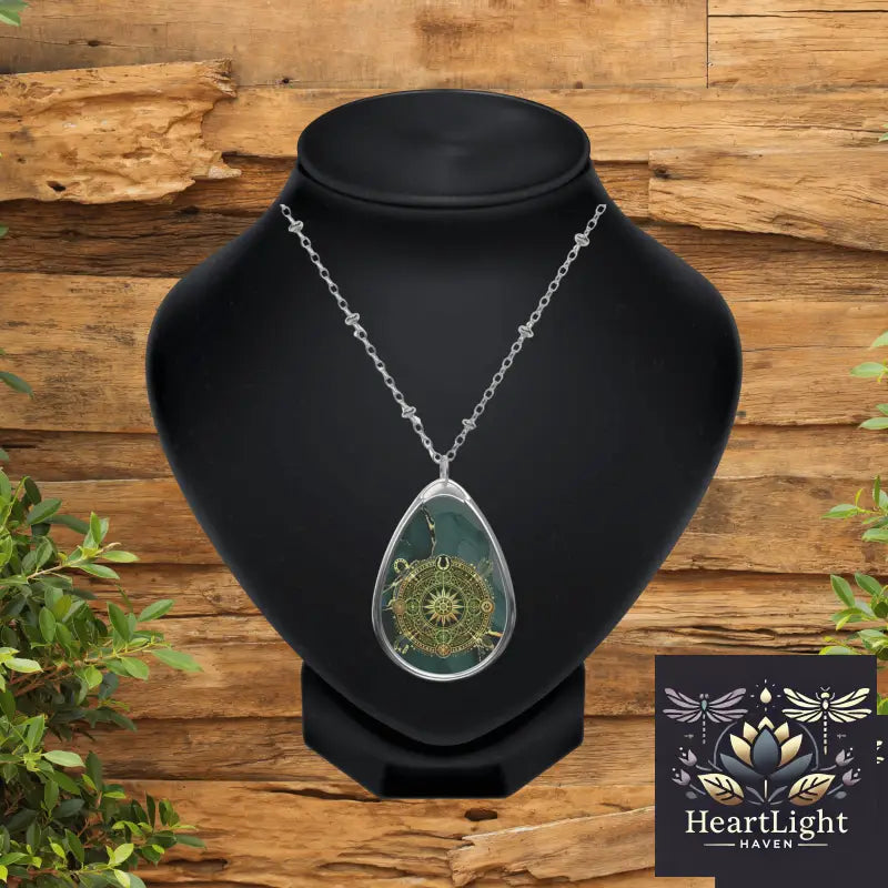 Abundance Sigil Pendant: Success & Prosperity Charm Necklace - Motivational Wealth Symbol Jewelry - One Size / Silver