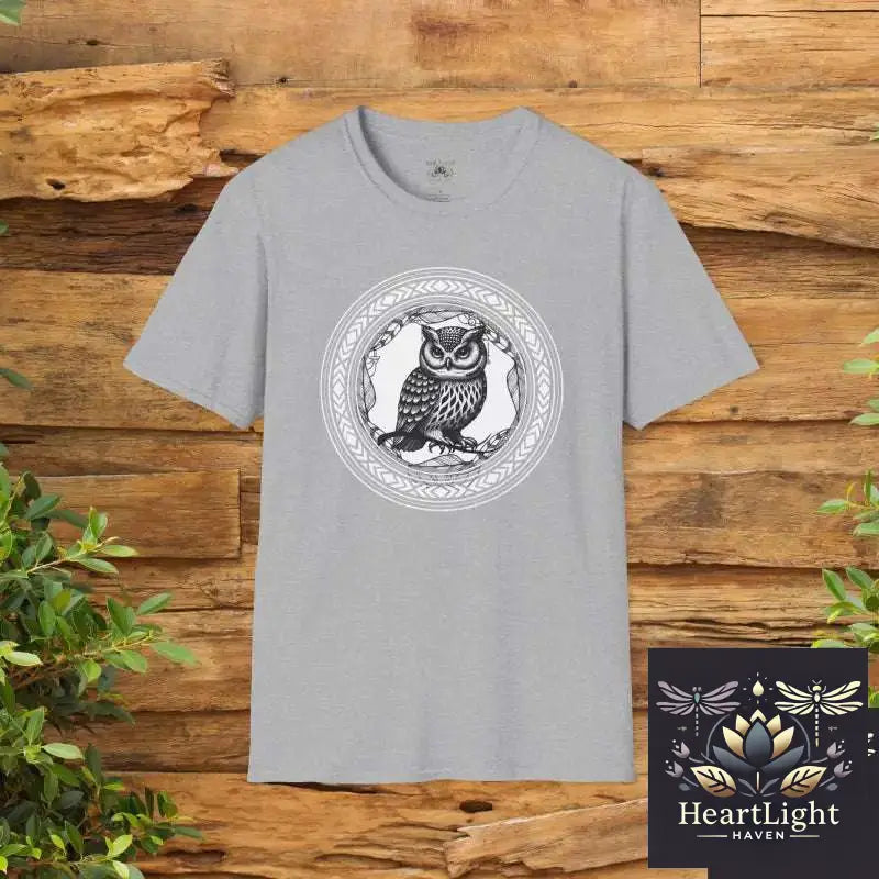 Bohemian Owl T-Shirt Soft Unisex Tee Nature Lover Gift Vintage Style Shirt Animal Art Tee Perfect for Festivals - XS