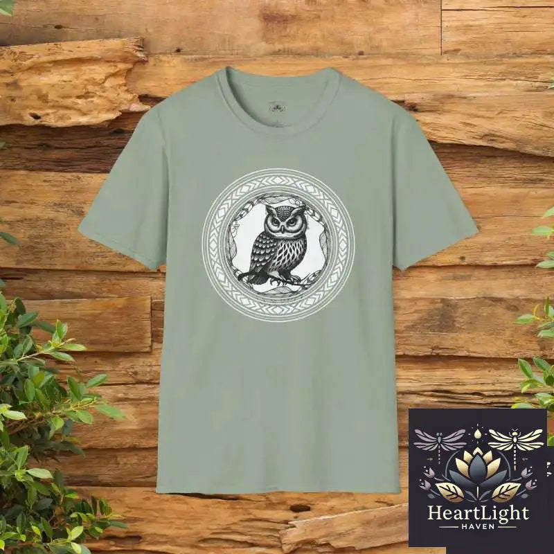 Bohemian Owl T-Shirt Soft Unisex Tee Nature Lover Gift Vintage Style Shirt Animal Art Tee Perfect for Festivals - S