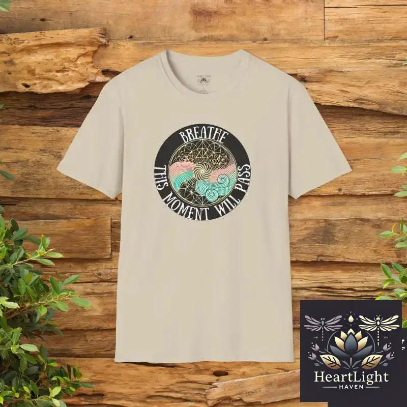 Breathe Inspirational T-Shirt Unisex Softstyle Tee Mindfulness Gift Self-Care Apparel Relaxation Shirt Positive Quote