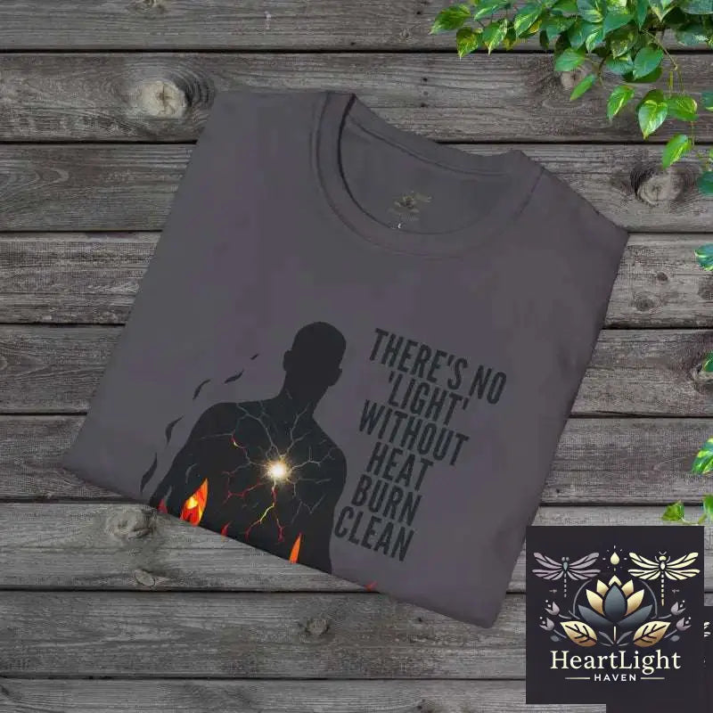 Burn Clean – Unisex Inspirational T-Shirt | Inner Fire Transformation & Emotional Resilience Apparel - T-Shirt