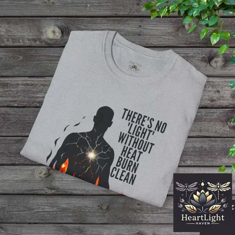 Burn Clean – Unisex Inspirational T-Shirt | Inner Fire Transformation & Emotional Resilience Apparel - T-Shirt