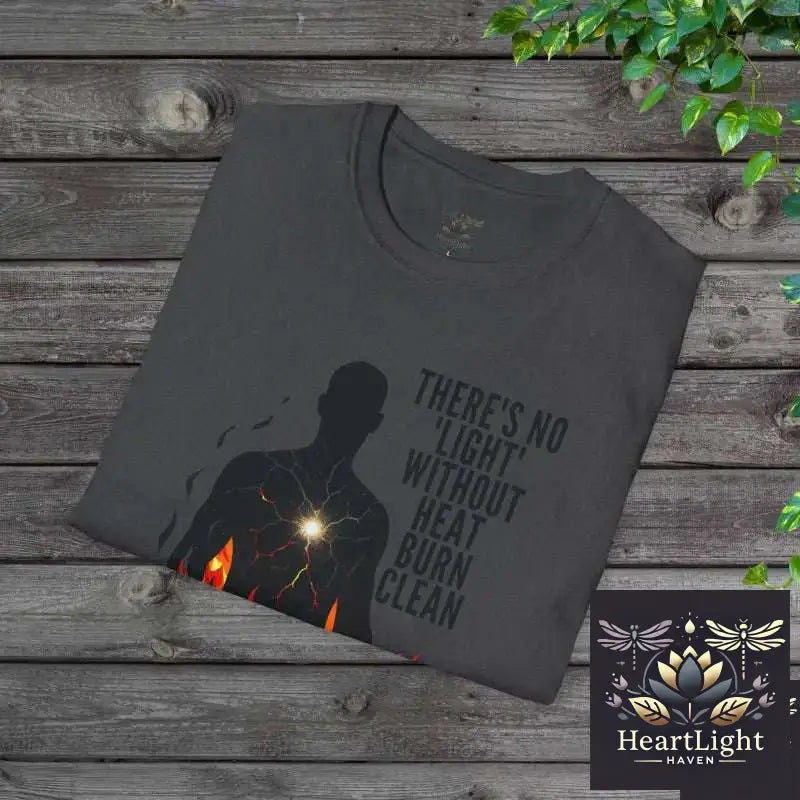 Burn Clean – Unisex Inspirational T-Shirt | Inner Fire Transformation & Emotional Resilience Apparel - T-Shirt