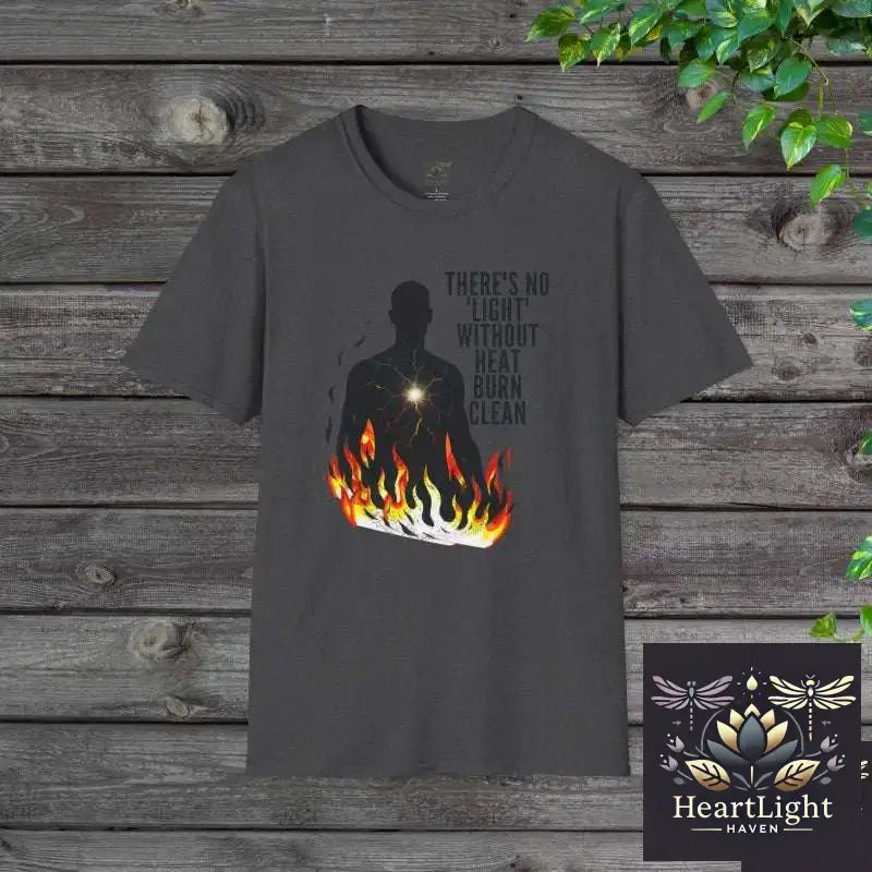 Burn Clean – Unisex Inspirational T-Shirt | Inner Fire Transformation & Emotional Resilience Apparel - XS / Dark