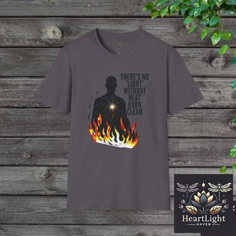 Burn Clean – Unisex Inspirational T-Shirt | Inner Fire Transformation & Emotional Resilience Apparel - XS / Charcoal