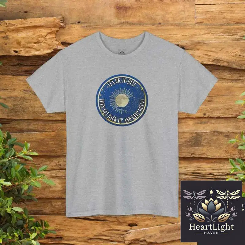 Celestial Self-Care T-Shirt: Encouraging ’It’s OK to Rest’ Unisex Tee for Mindfulness & Strength - Sport Grey / S
