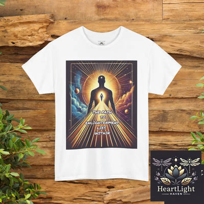 Cosmic Energy Tee – ‘Enlightenment Lies Within’ Spiritual Unisex Shirt