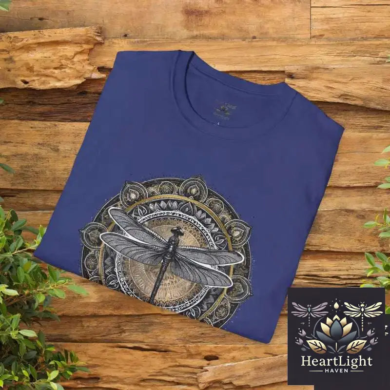 Dragonfly Mandala Unisex T-Shirt-Spirit Animal Art for Mindfulness and Transformation - T-Shirt