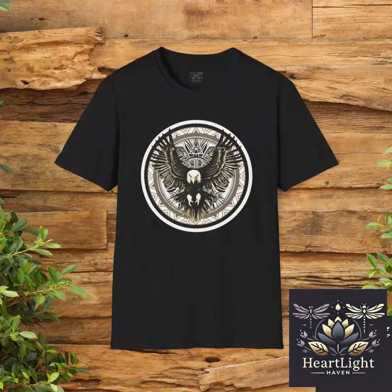 Eagle Mandala Unisex T-Shirt: Soar with Strength & Vision | Unique Geometric Wildlife Graphic Tee - XS / Black - T-Shirt