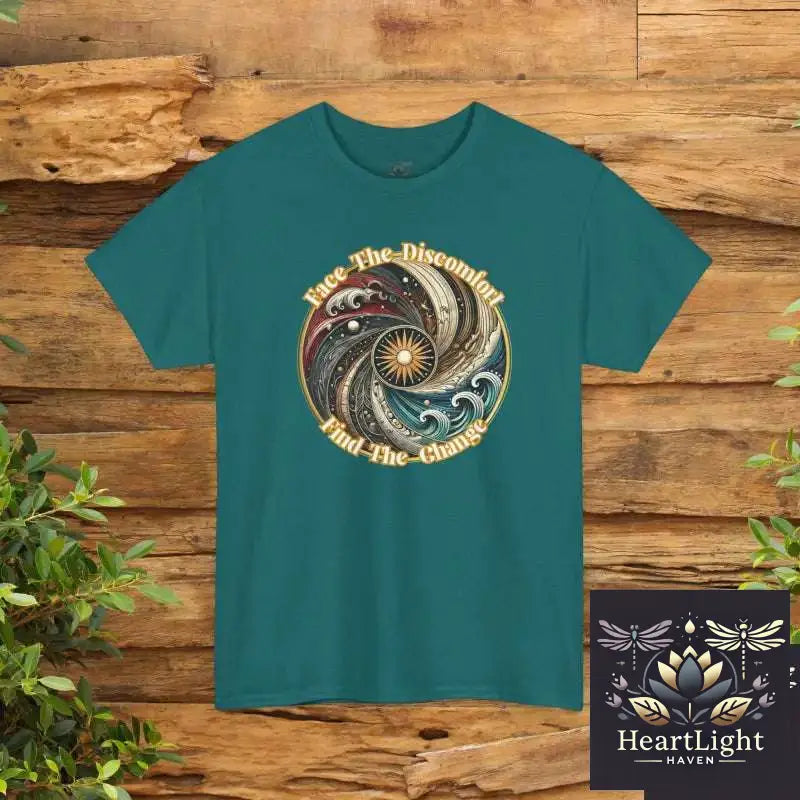 Embrace Discomfort: Inspirational T-Shirt with Symbolic Design for Personal Growth and Resilience - Antique Jade Dome