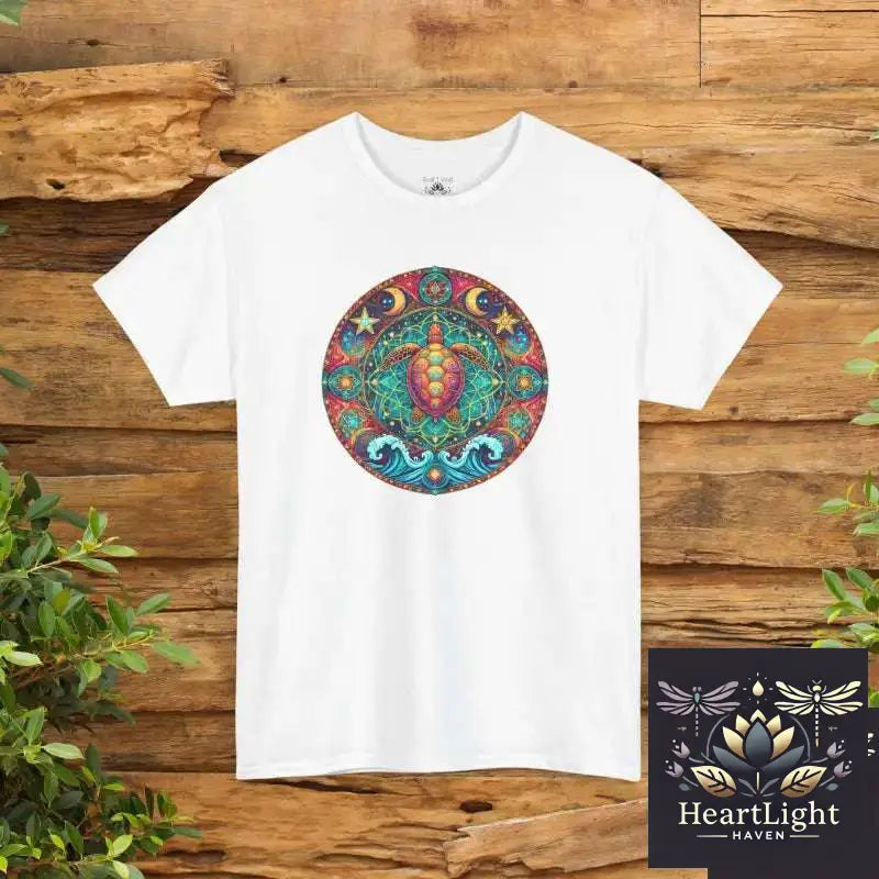 Ethereal Sea Turtle Mandala Tee: Spiritual Ocean Vibes for Nature Lovers & Scuba Enthusiasts - White / S - T-Shirt