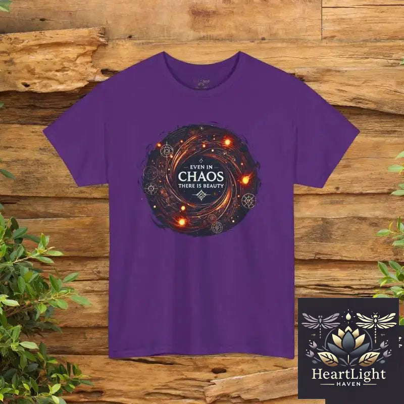 Inspiring Mental Health T-Shirt: Embrace Chaos & Beauty | Comfortable Unisex Graphic Tee - Purple / S - T-Shirt