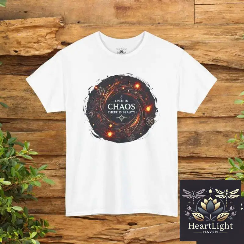 Inspiring Mental Health T-Shirt: Embrace Chaos & Beauty | Comfortable Unisex Graphic Tee - White / S - T-Shirt