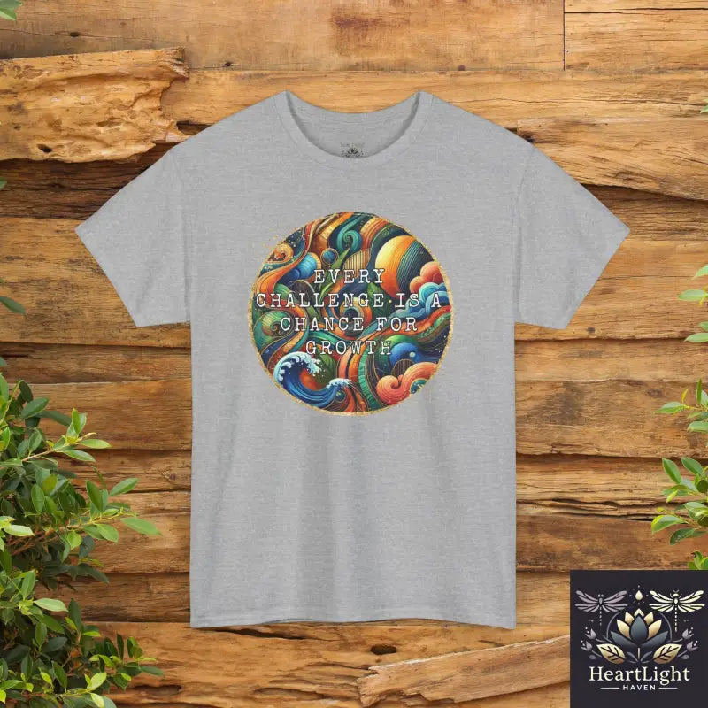 Inspirational Unisex Heavy Cotton Tee - ’Every Challenge Is an Opportunity for Growth’ - Motivational Shirt