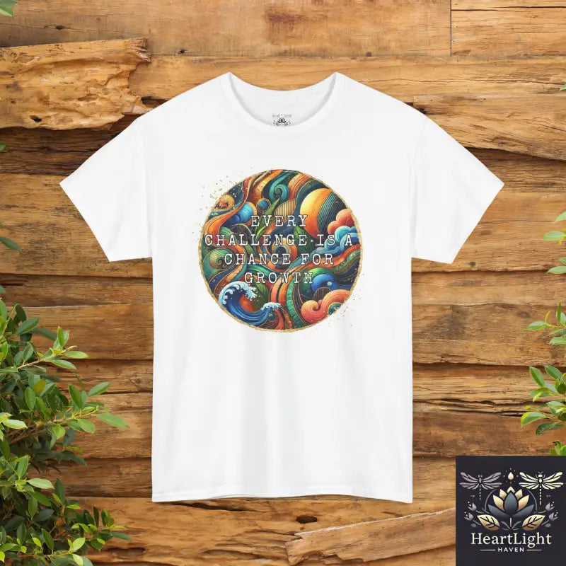 Inspirational Unisex Heavy Cotton Tee - ’Every Challenge Is an Opportunity for Growth’ - Motivational Shirt