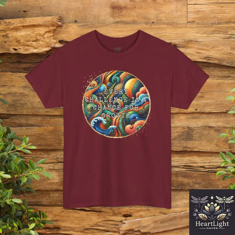 Inspirational Unisex Heavy Cotton Tee - ’Every Challenge Is an Opportunity for Growth’ - Motivational Shirt