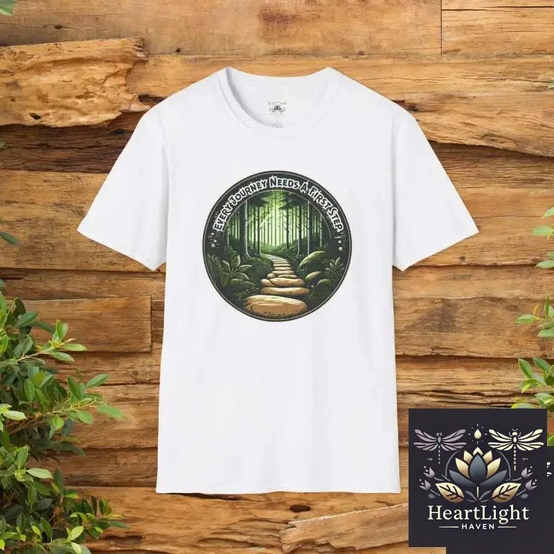 Every Journey Needs a First Step – Inspirational Hiking T-Shirt - XS / White - T-Shirt