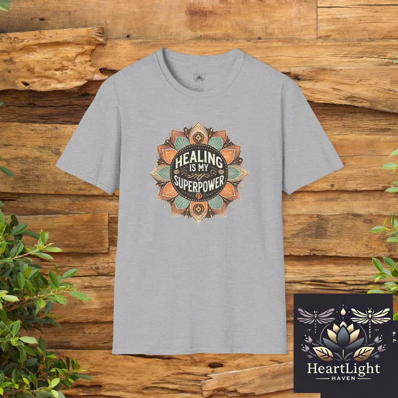 Healing is My Superpower T-Shirt Unisex Softstyle Tee for Wellness Lovers Inspirational Gift Meditation Wear
