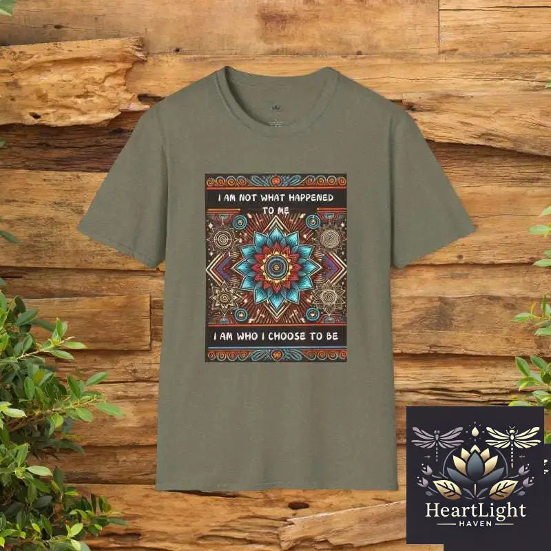 Empowering ’I Am Not What Happened To Me’ T-Shirt | Inspirational Unisex Resilience Tee - S / Heather Military Green