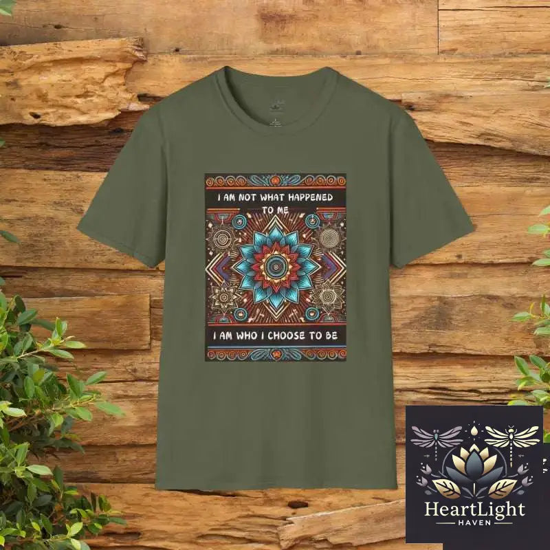 Empowering ’I Am Not What Happened To Me’ T-Shirt | Inspirational Unisex Resilience Tee - S / Military Green - T-Shirt
