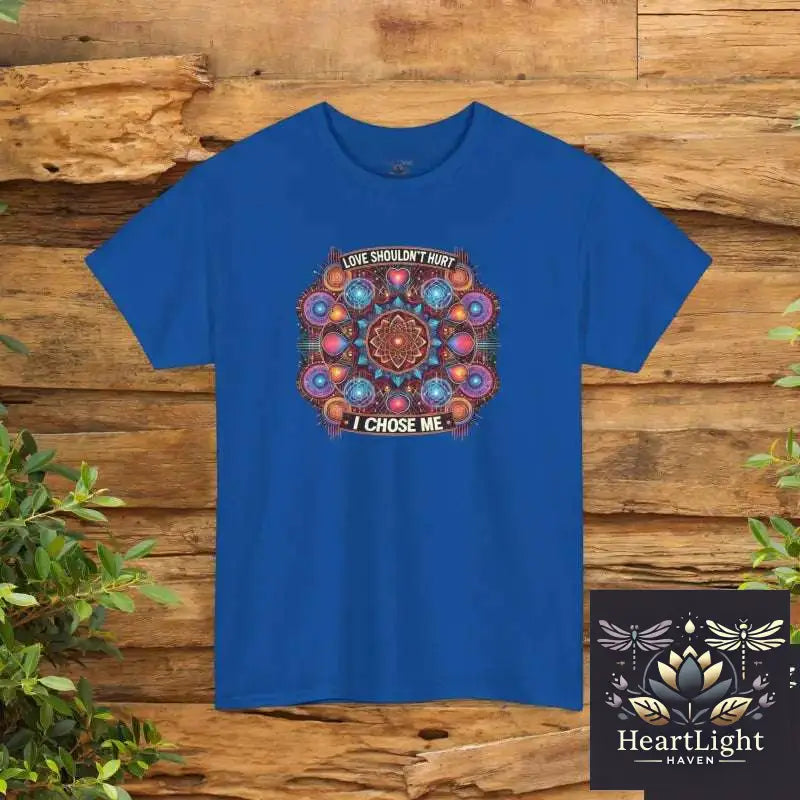Colorful Mandala Love Unisex Heavy Cotton Tee Motivational Graphic Shirt Self-Love Top Gift for Her Everyday Casual