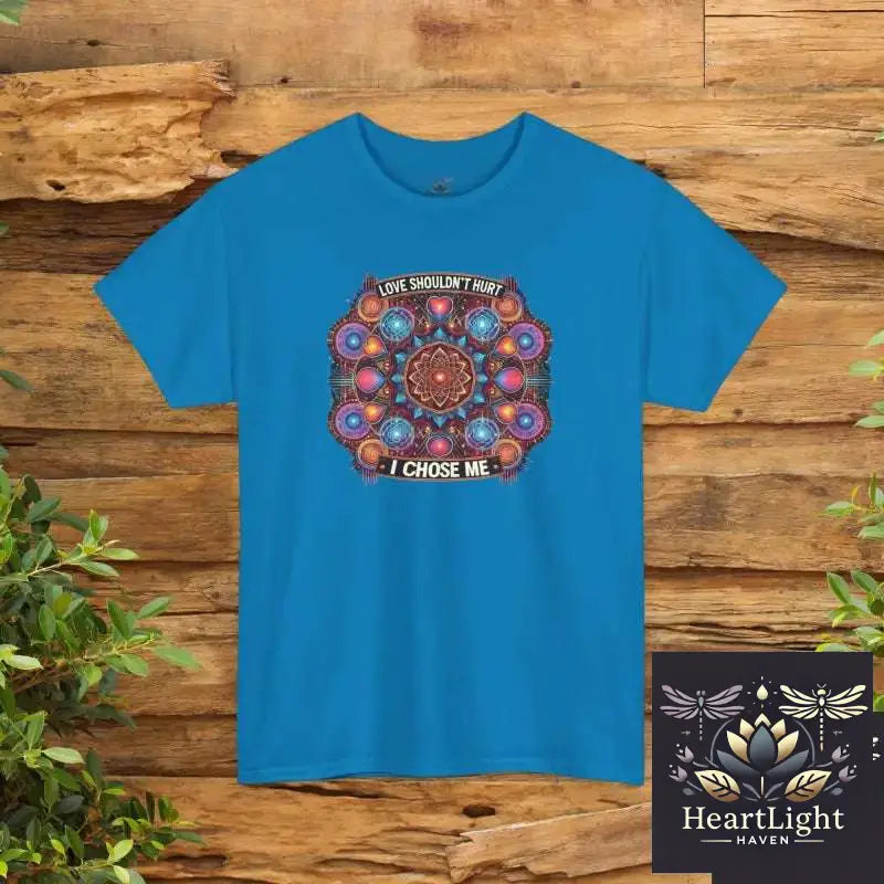 Colorful Mandala Love Unisex Heavy Cotton Tee Motivational Graphic Shirt Self-Love Top Gift for Her Everyday Casual