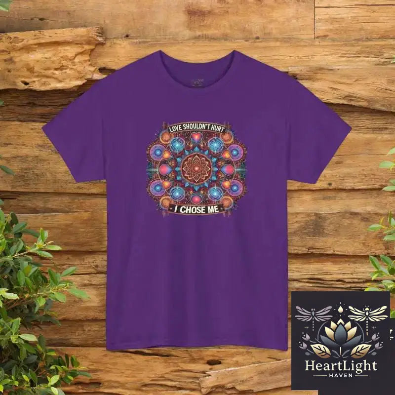 Colorful Mandala Love Unisex Heavy Cotton Tee Motivational Graphic Shirt Self-Love Top Gift for Her Everyday Casual