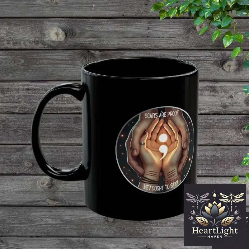 Inspirational Black Mug – “You Are Strong You Are Not Alone You Are Needed Here” 11oz - 11oz - Mug