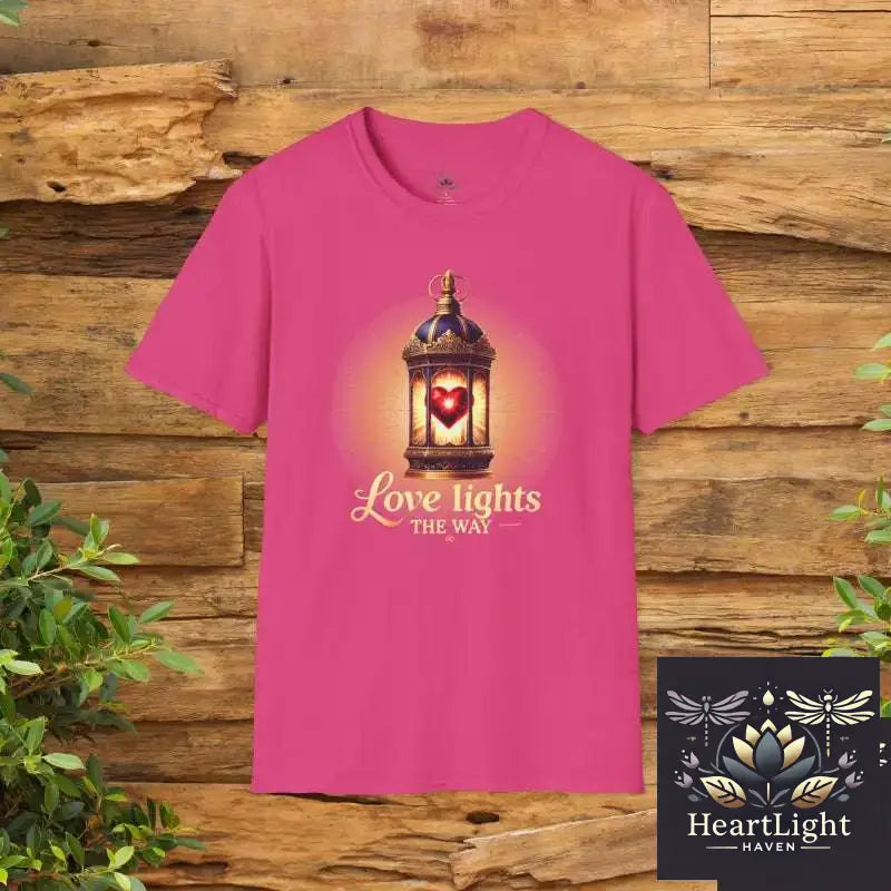 Illuminated Love Lantern T-Shirt Inspirational Gift Vintage Style Tee Perfect for Valentine’s Day Cozy Casual Wear - S