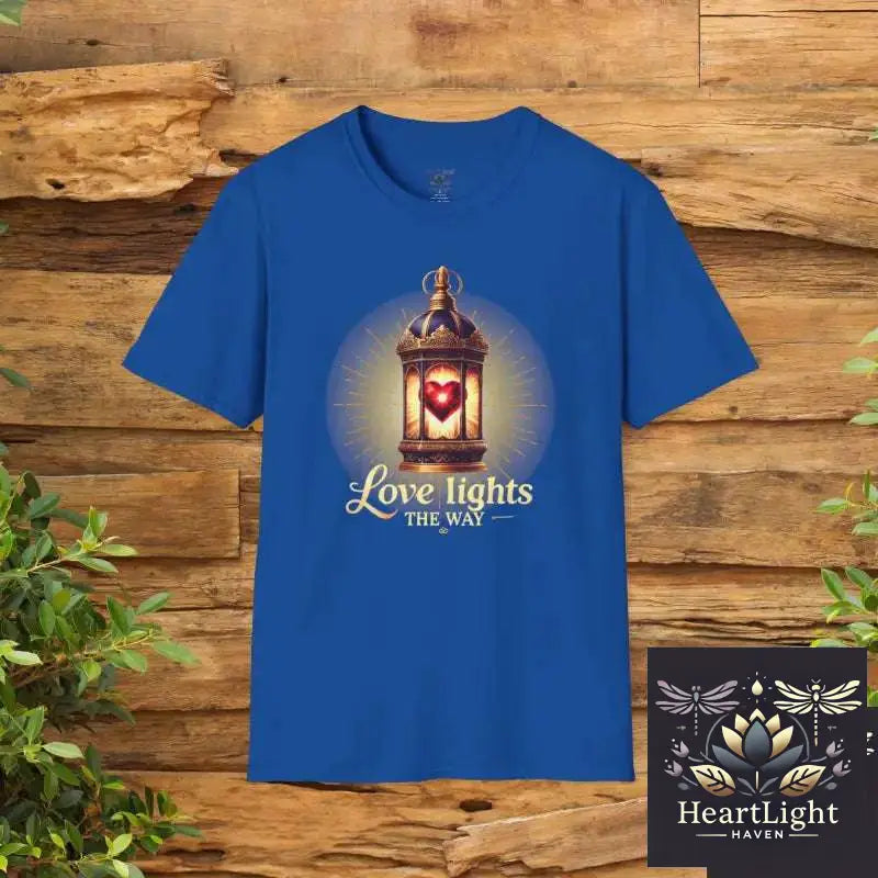 Illuminated Love Lantern T-Shirt Inspirational Gift Vintage Style Tee Perfect for Valentine’s Day Cozy Casual Wear - XS