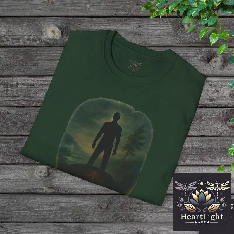 In Stillness Power Grows Roots – Unisex Mindfulness T-Shirt | Inner Strength & Grounding Apparel - T-Shirt