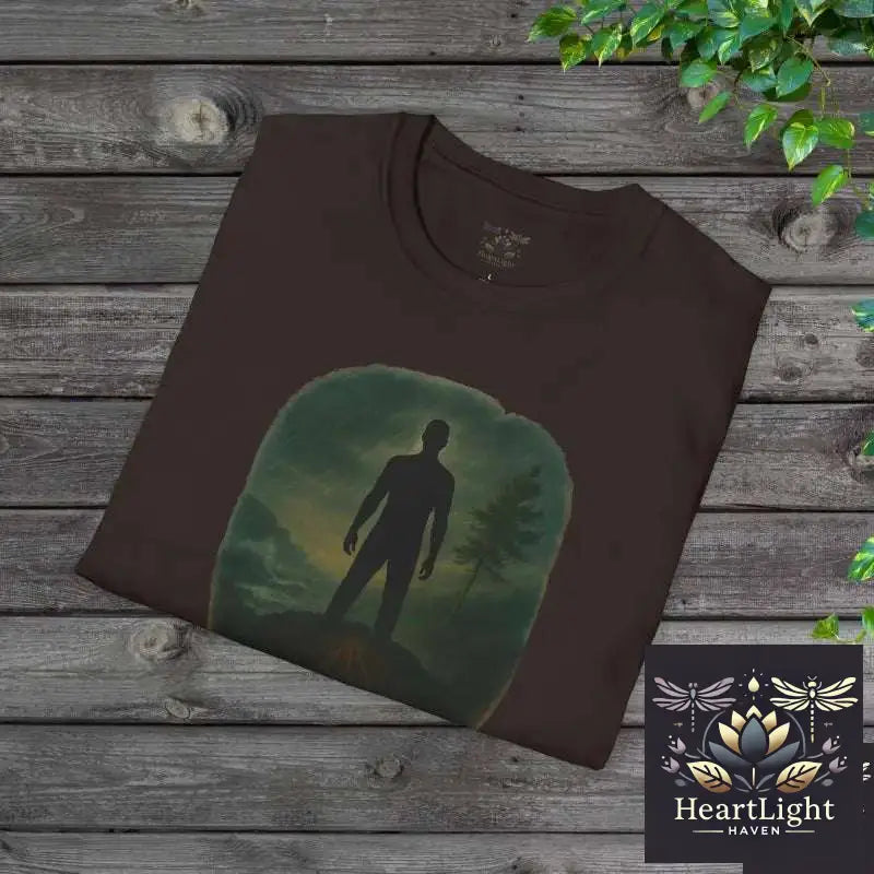 In Stillness Power Grows Roots – Unisex Mindfulness T-Shirt | Inner Strength & Grounding Apparel - T-Shirt