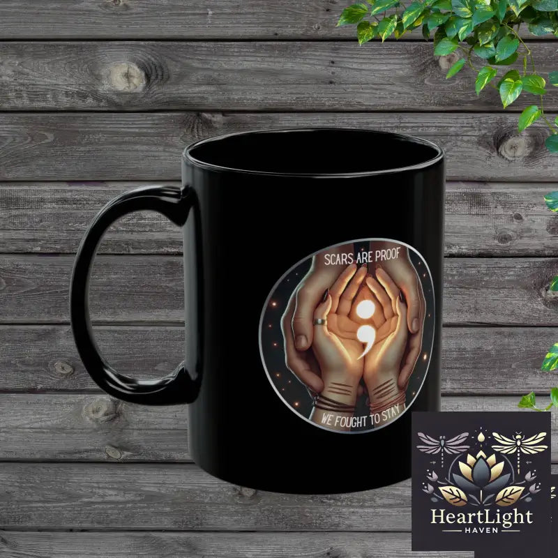 Inspirational Black Mug – “You Are Strong You Are Not Alone You Are Needed Here” 11oz - 11oz - Mug