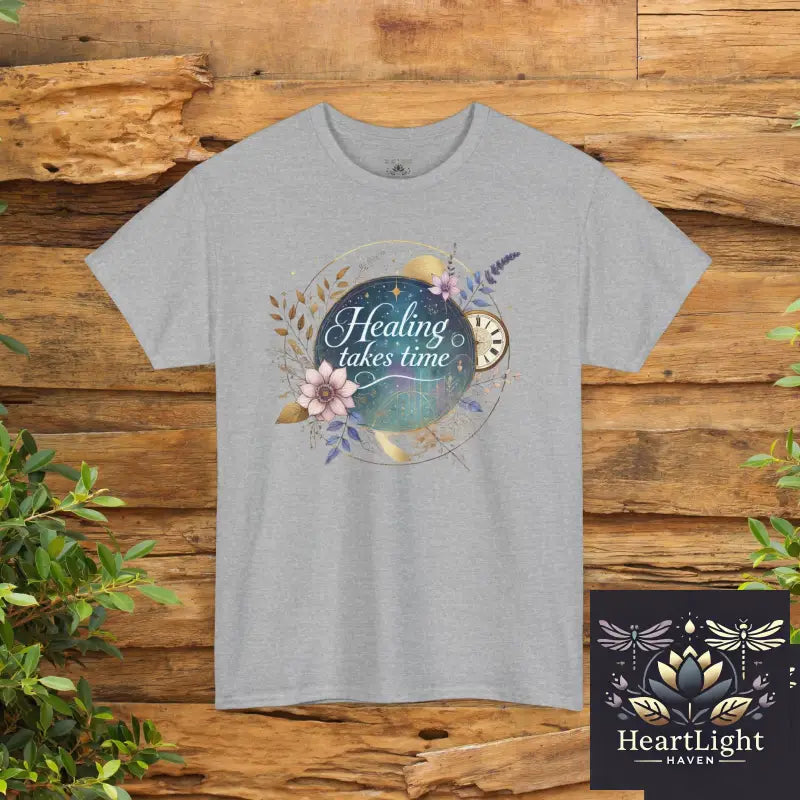 Inspirational T-Shirt Healing Takes Time Unisex Cotton Tee Wellness Gift Motivational Apparel Self-Care Reminder