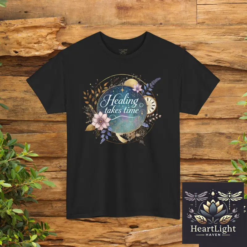 Inspirational T-Shirt Healing Takes Time Unisex Cotton Tee Wellness Gift Motivational Apparel Self-Care Reminder