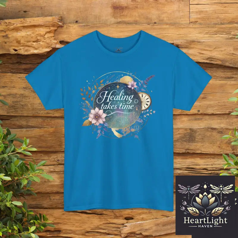 Inspirational T-Shirt Healing Takes Time Unisex Cotton Tee Wellness Gift Motivational Apparel Self-Care Reminder
