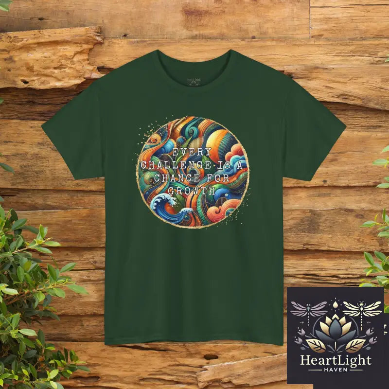 Inspirational Unisex Heavy Cotton Tee - ’Every Challenge Is an Opportunity for Growth’ - Motivational Shirt