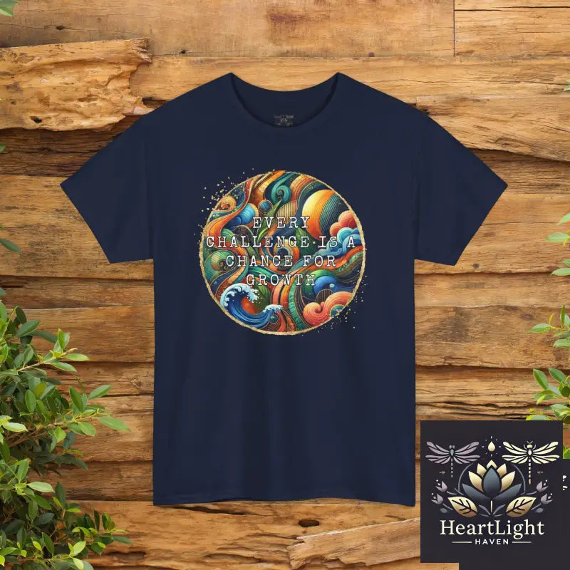 Inspirational Unisex Heavy Cotton Tee - ’Every Challenge Is an Opportunity for Growth’ - Motivational Shirt