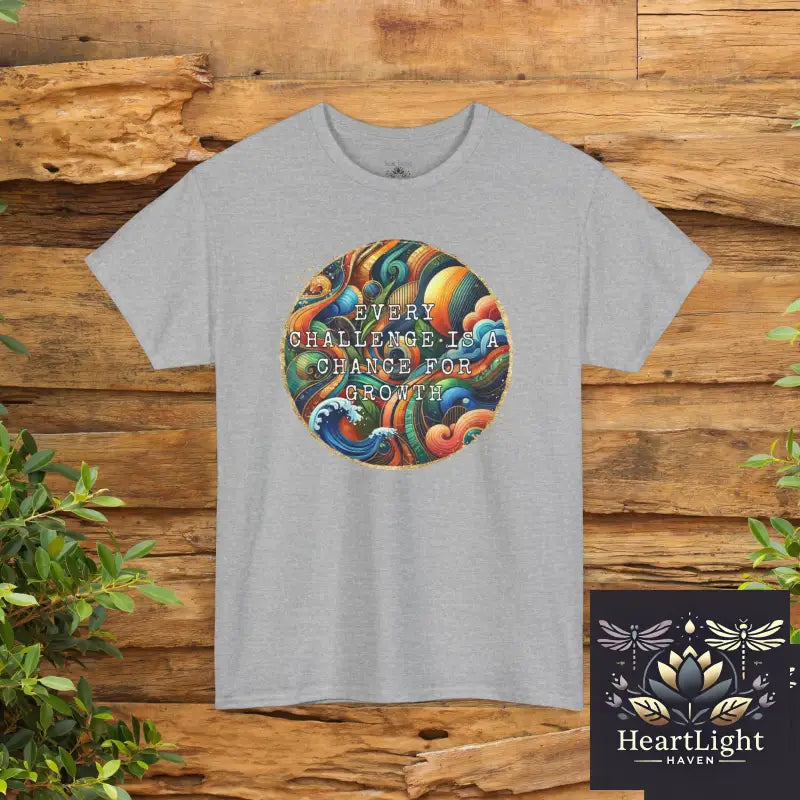 Inspirational Unisex Heavy Cotton Tee - ’Every Challenge Is an Opportunity for Growth’ - Motivational Shirt