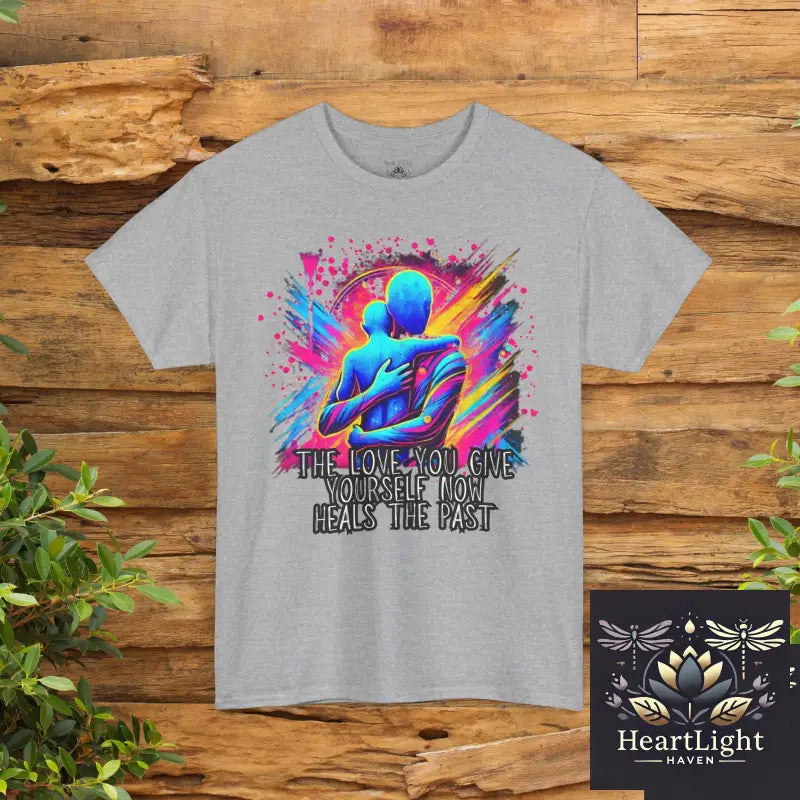 Inspirational Unisex Tee - ’The Love You Give’ Artwear Motivational Shirt Self-Care Gift Unisex Heavy Cotton Tee