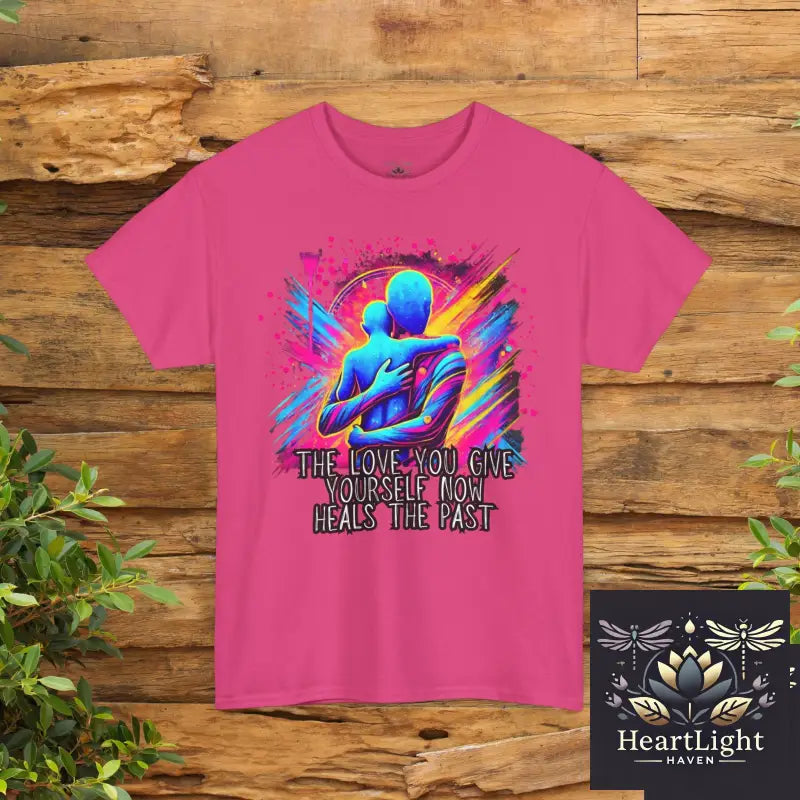 Inspirational Unisex Tee - ’The Love You Give’ Artwear Motivational Shirt Self-Care Gift Unisex Heavy Cotton Tee