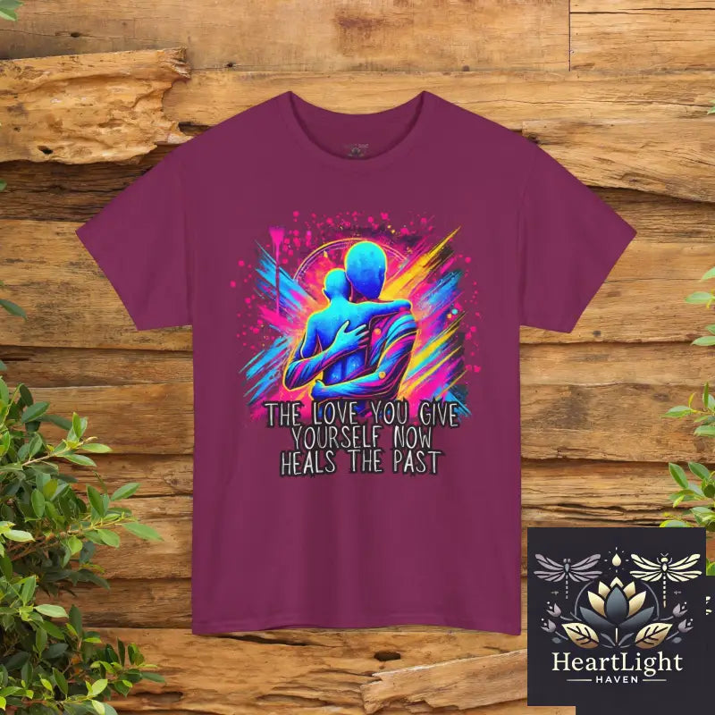 Inspirational Unisex Tee - ’The Love You Give’ Artwear Motivational Shirt Self-Care Gift Unisex Heavy Cotton Tee