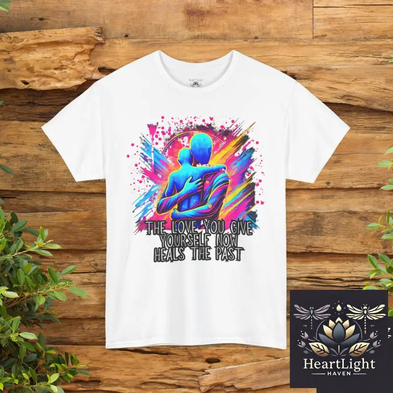 Inspirational Unisex Tee - ’The Love You Give’ Artwear Motivational Shirt Self-Care Gift Unisex Heavy Cotton Tee