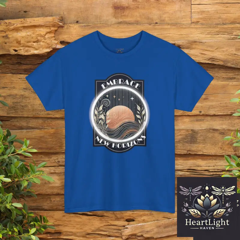 Inspiring Personal Growth T-Shirt: Embrace New Horizons - Motivational Apparel for Self-Empowerment - Royal / S